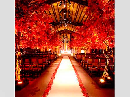 sugestões de casamentos decorados com vermelho