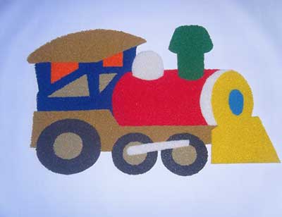 em formato de trem