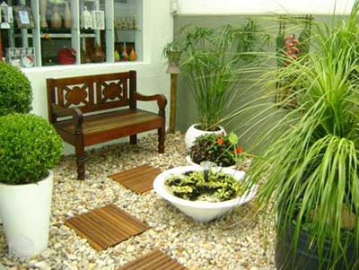 decoração de jardim