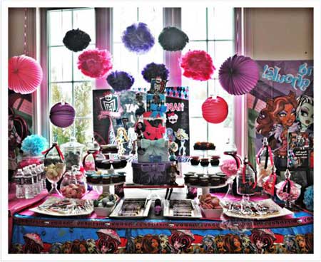 decoração de festa monster high