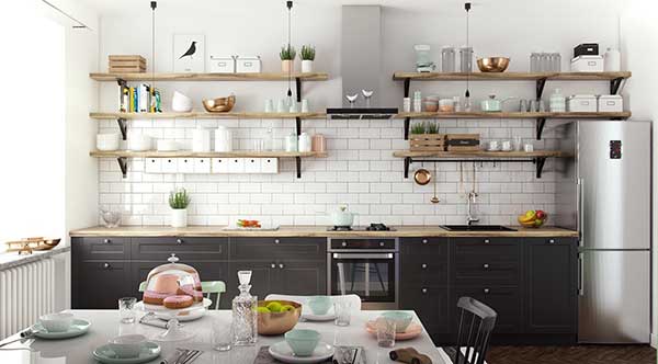 decoração escandinava de cozinha