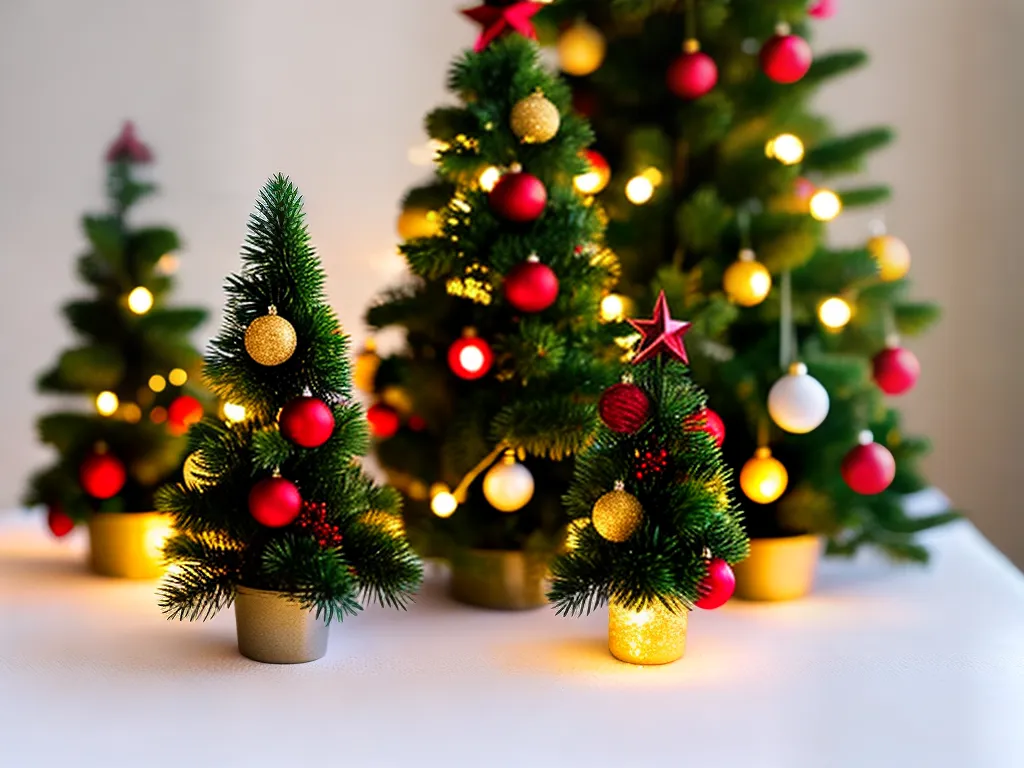 Mini Árvores de Natal: Decoração Compacta e Charmosa
