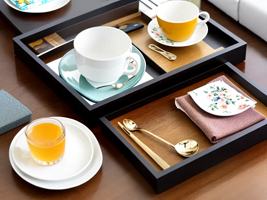 Organizando espaços pequenos com bandejas de decoração.