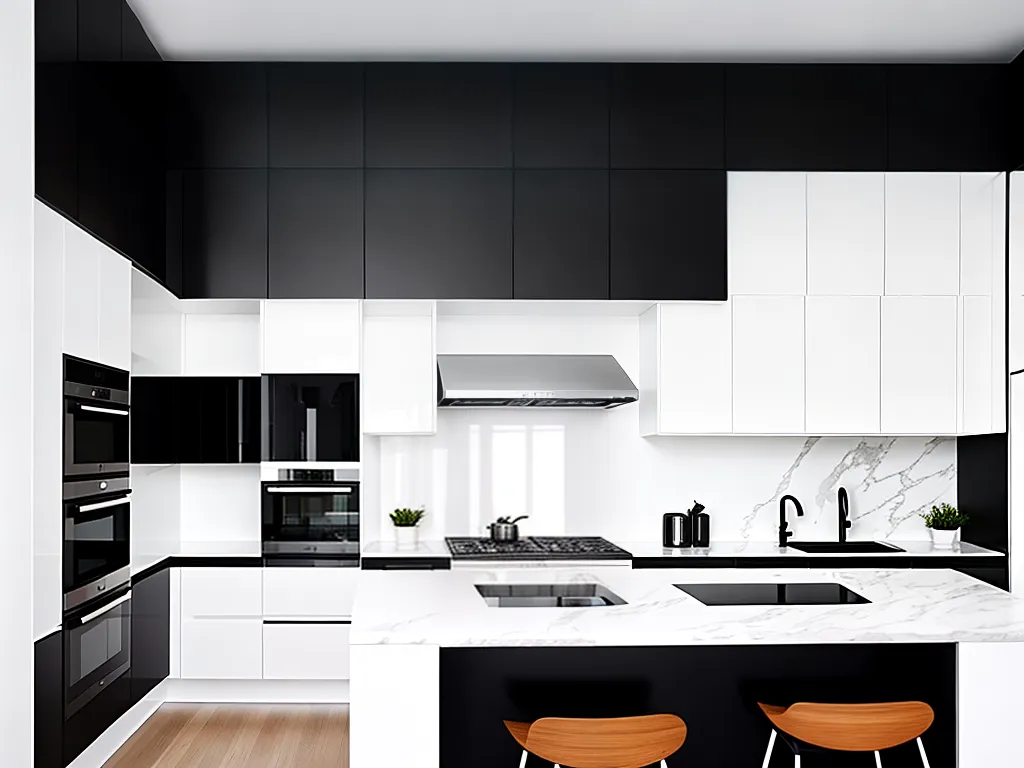 Cozinhas Brancas com Detalhes Pretos: Clean e Sofisticado