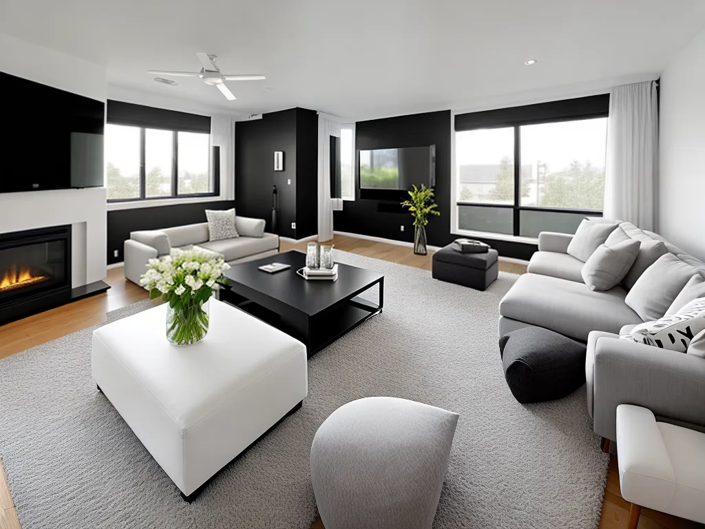Minimalismo: Home Theater elegante e funcional.