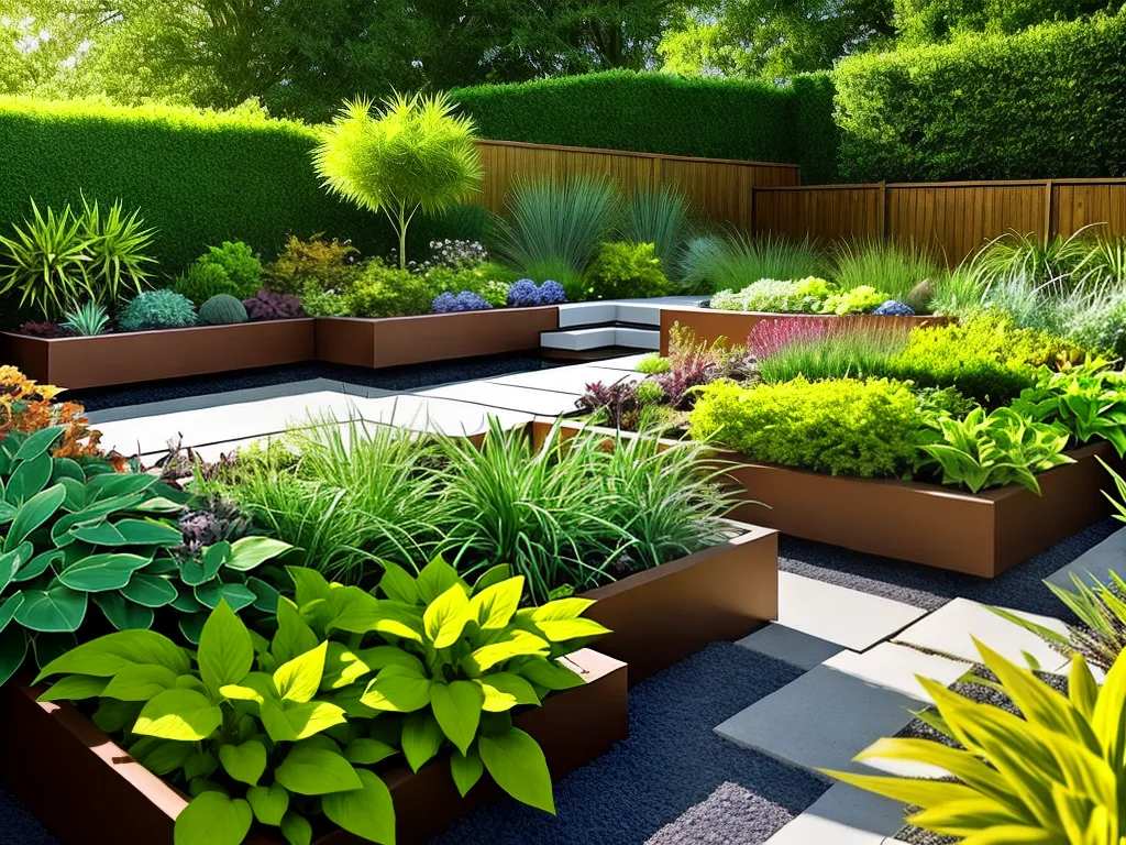 Jardins Retangulares: Luz e Sombra em Harmonia.
