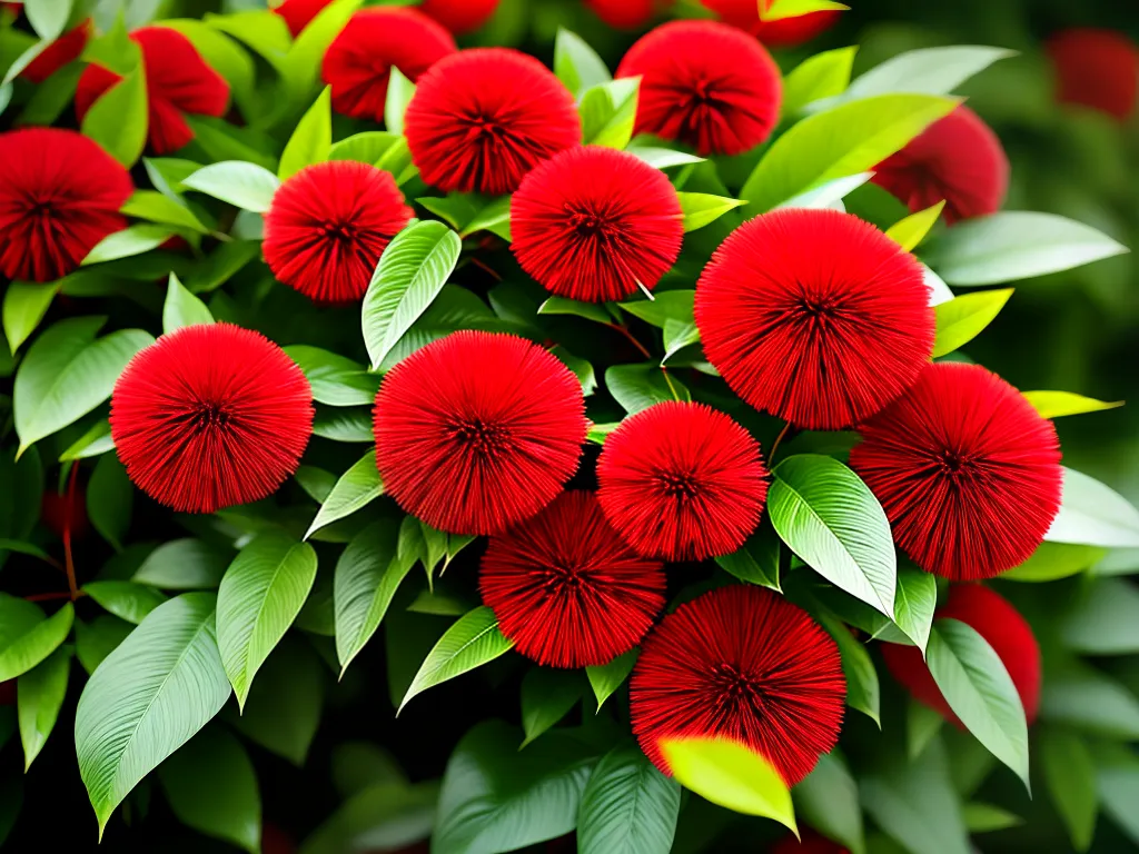 Ideias calliandra inaequilatera pom pom esponjinha sangue