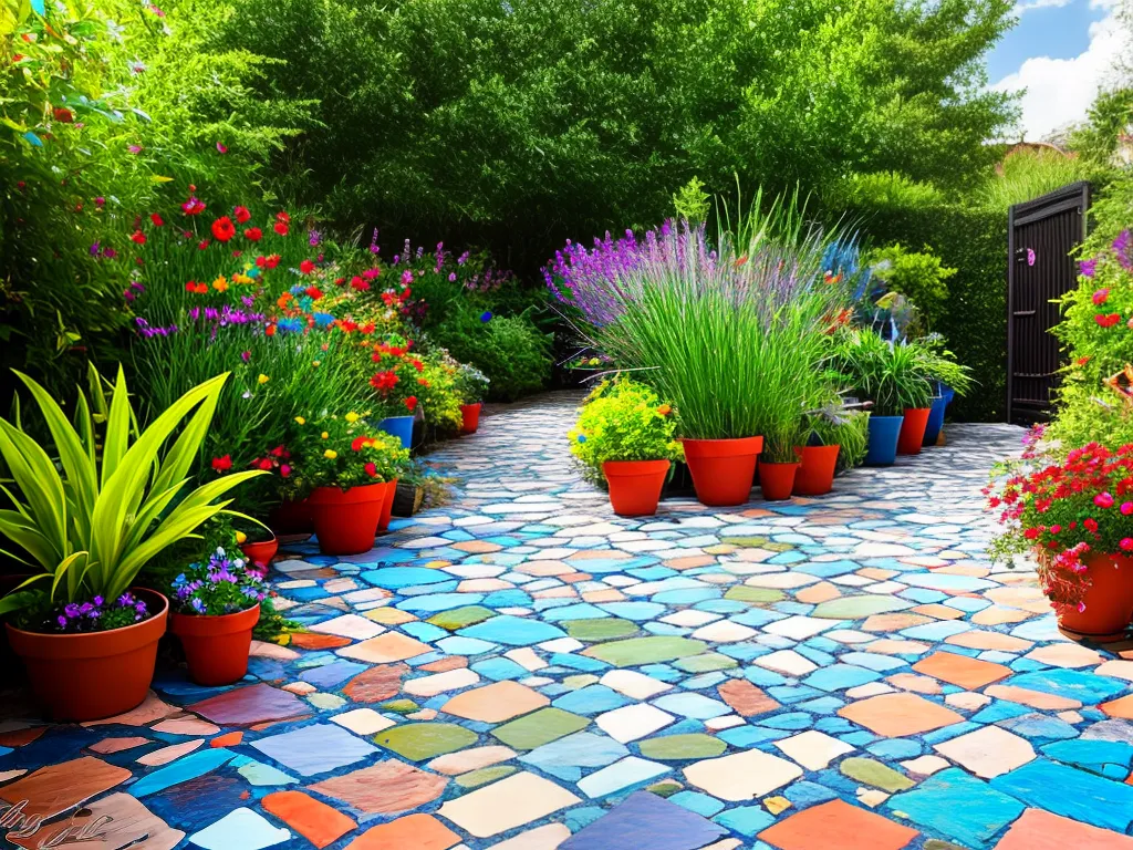 Imagens reciclagem ceramica azulejos jardim ideias criativas